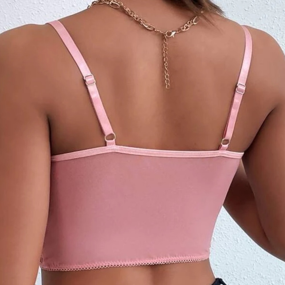 Pink Floral Spaghetti strap Top - Picture 10 of 12